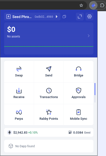Rabby dashboard