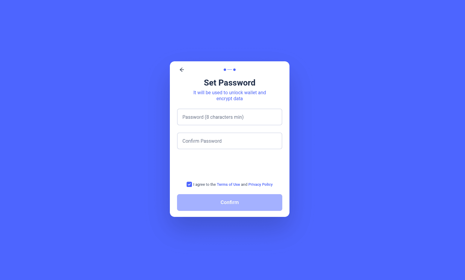 Rabby password setup
