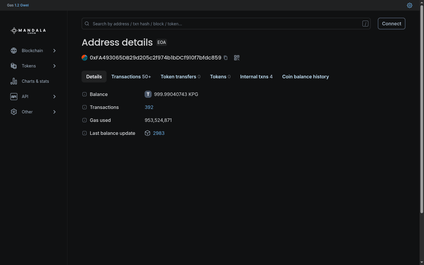 Blockscout address page