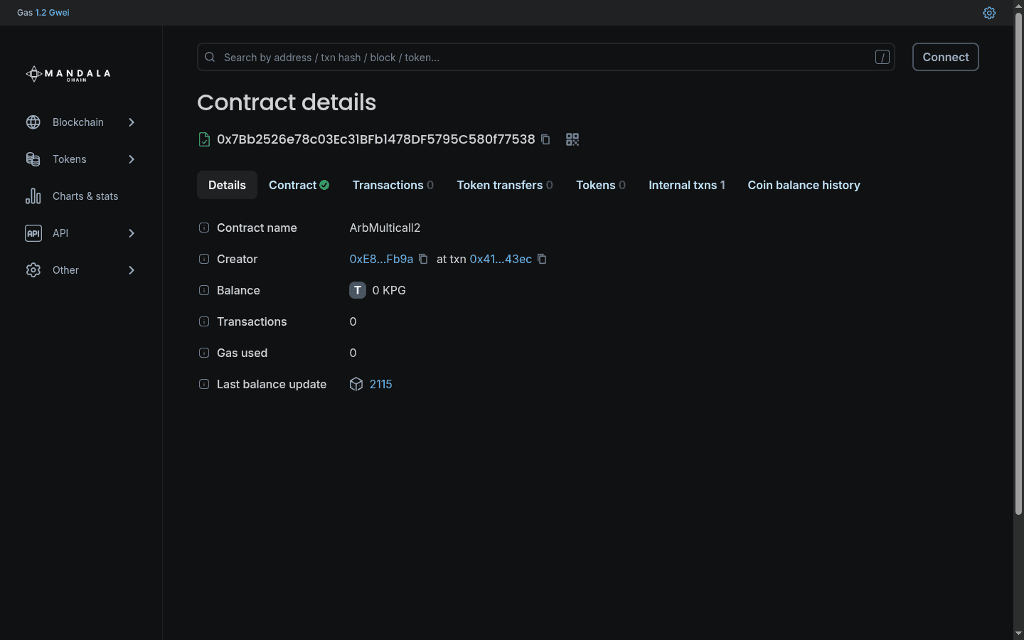 Blockscout contract page