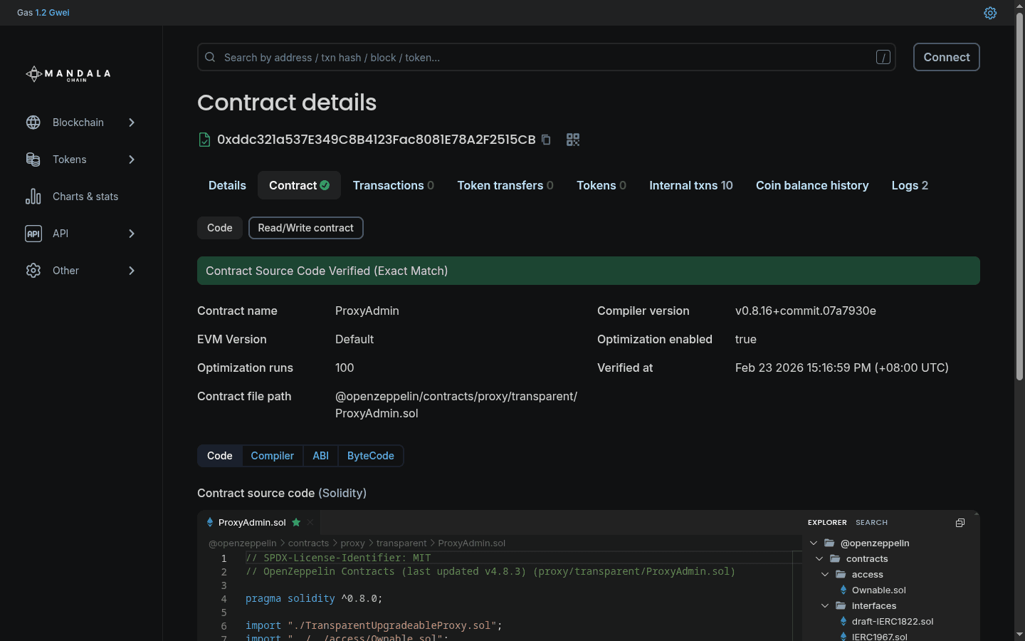 Blockscout contract verification form